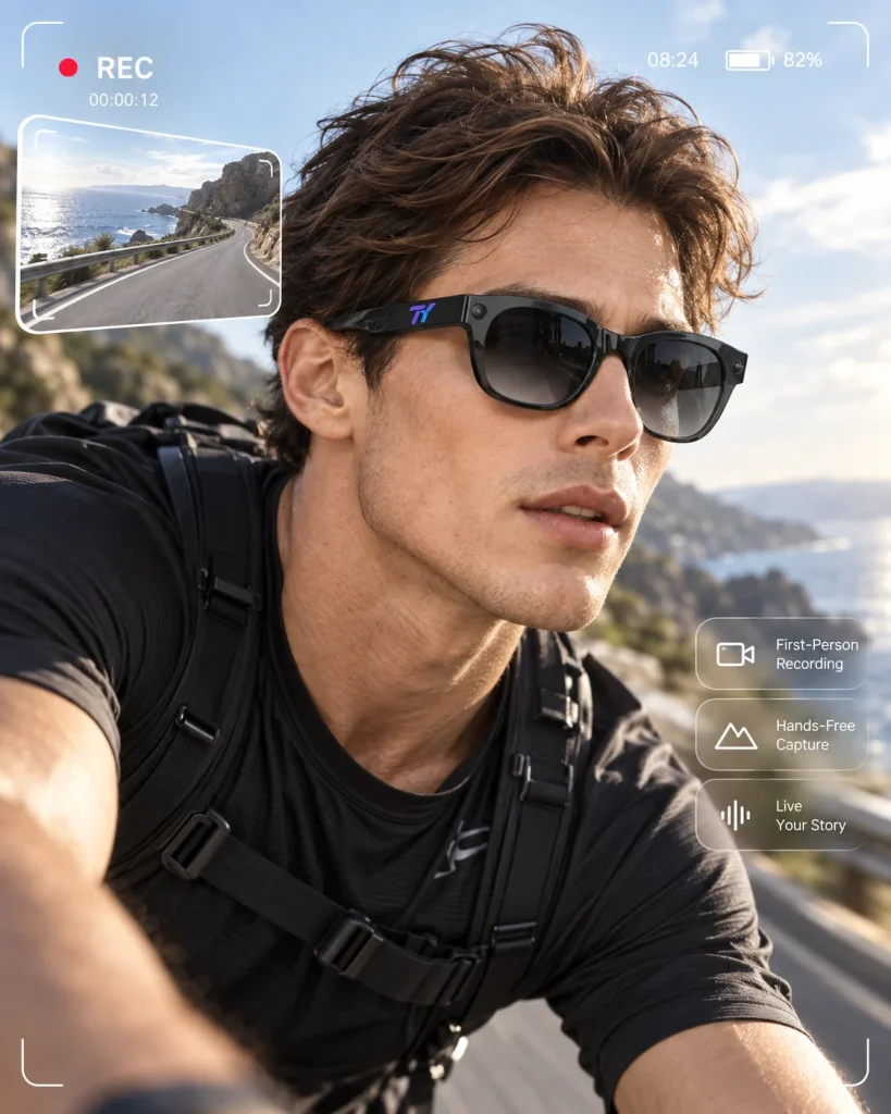 AI glasses used while out and about