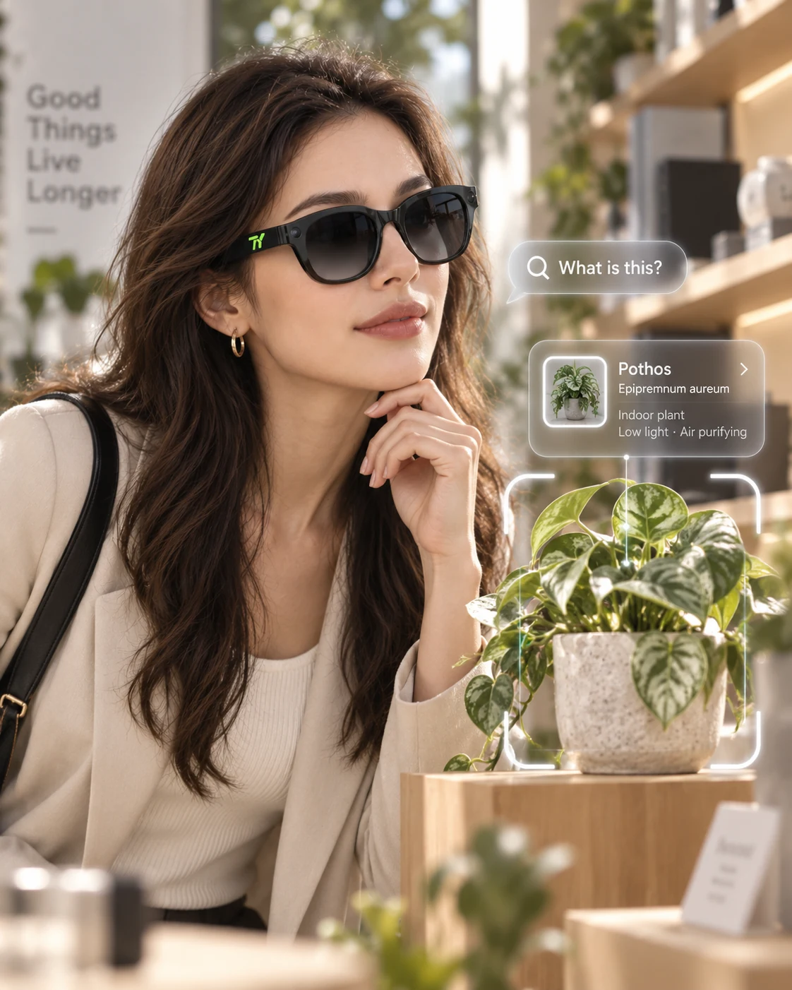TY AI glasses providing useful visual context