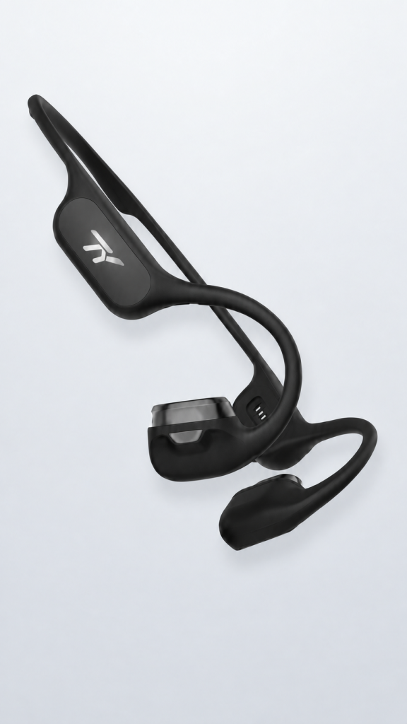 TY Bone Conduction - Style 1 in Classic Black / Bright Silver Gray Accent finish