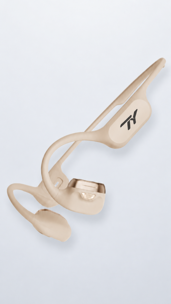 TY Bone Conduction - Style 1 in Pure Ivory / Classic Black Accent finish