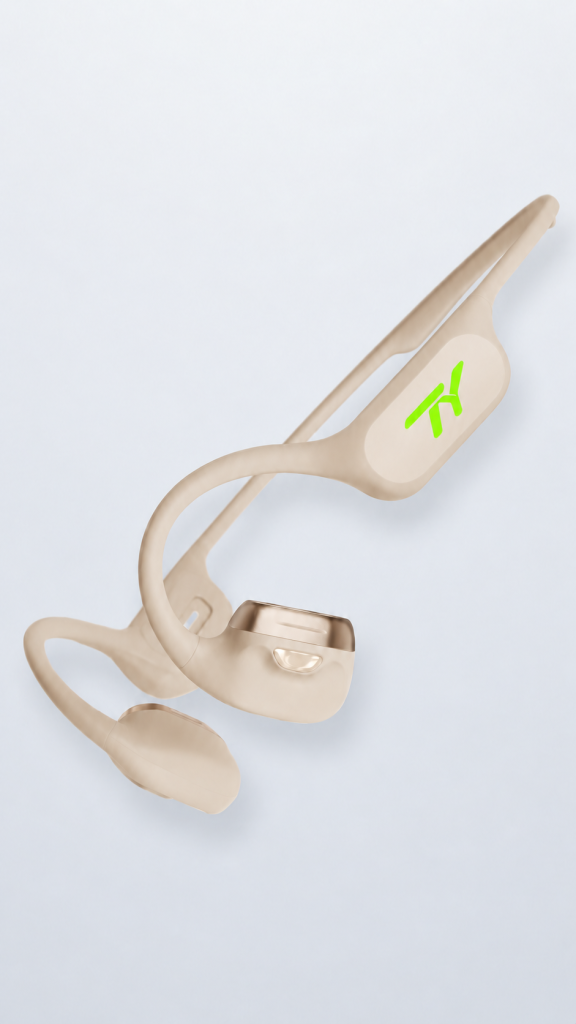 TY Bone Conduction - Style 1 in Pure Ivory / Fluorescent Green Accent finish