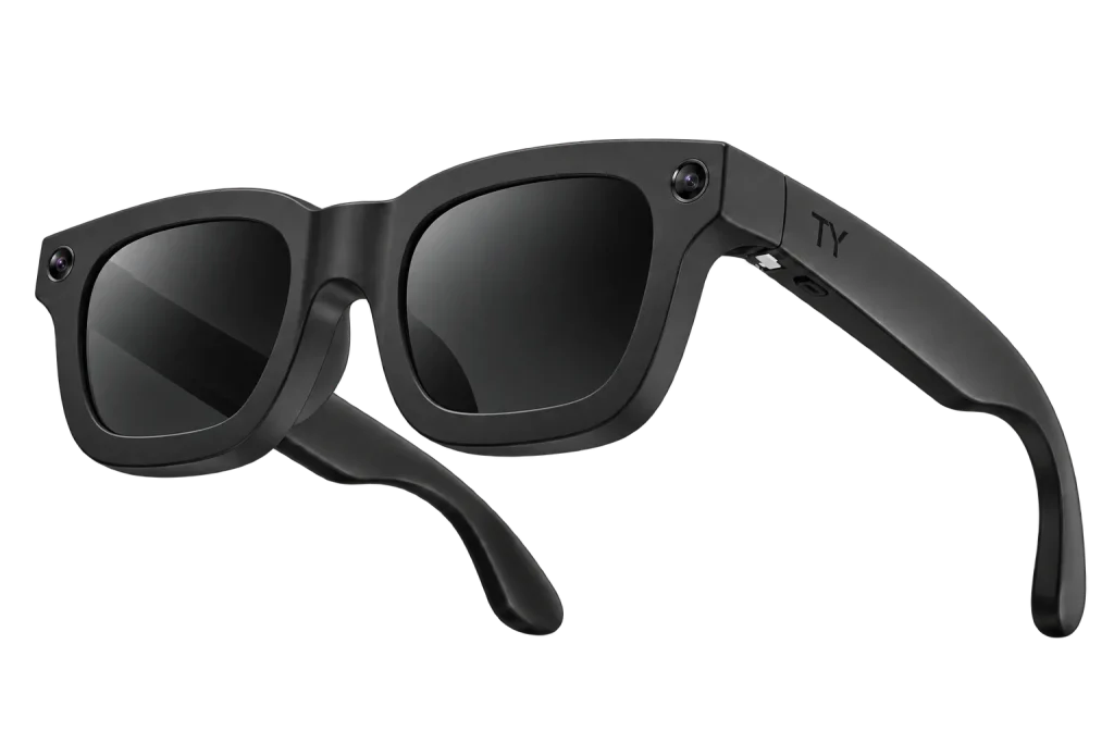 Black TY AI Glasses Adaptive Tint product finish