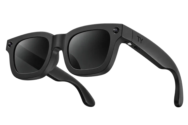 Black TY AI Glasses Adaptive Tint product finish
