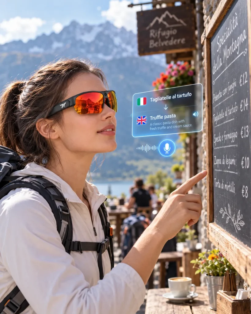 TY AI Glasses Motion 13MP worn in an everyday setting